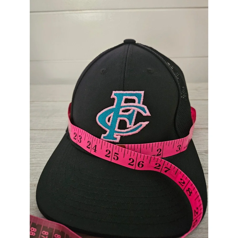 Pacific Headwear 404M Trucker Hat Cap Black PG Logo Men's Size L-XL Flexfit